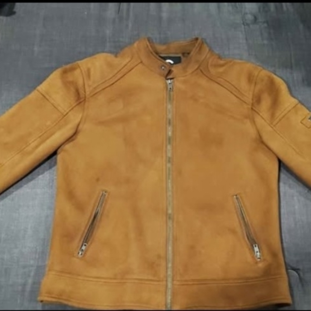 Guess Brown Suede Jacket with Branded Interior Label